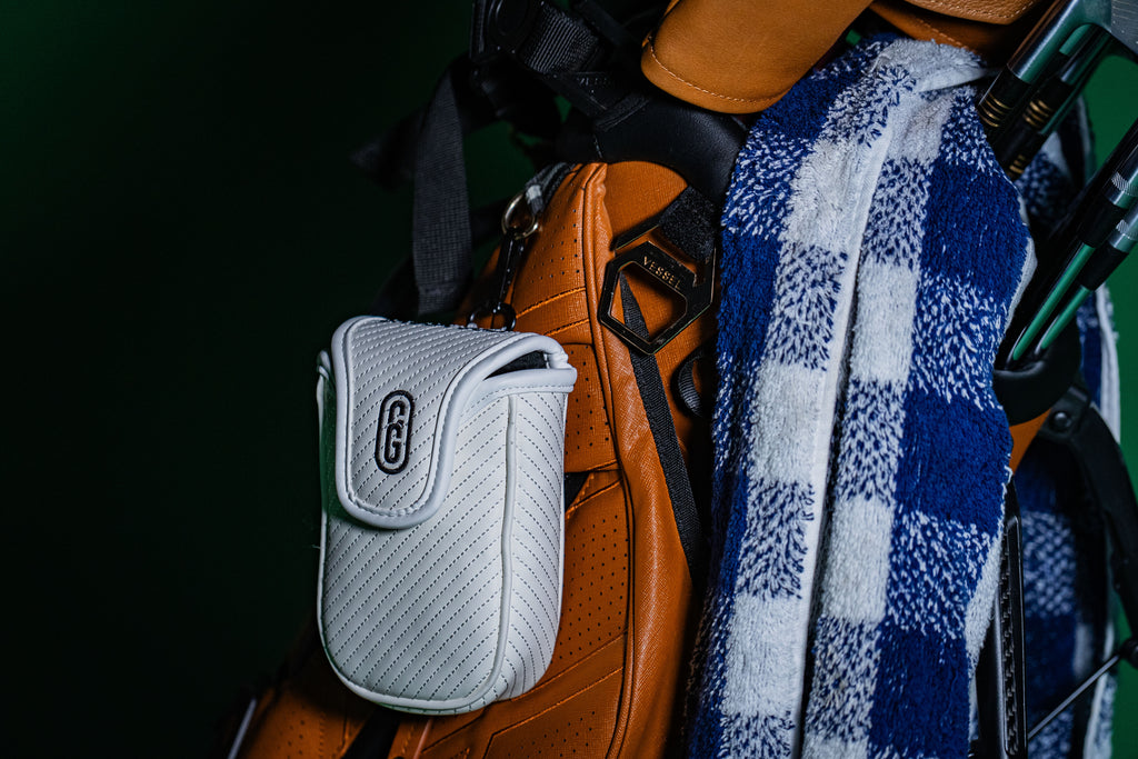 Rangefinder fodral i PU-läder – golf – vit färg