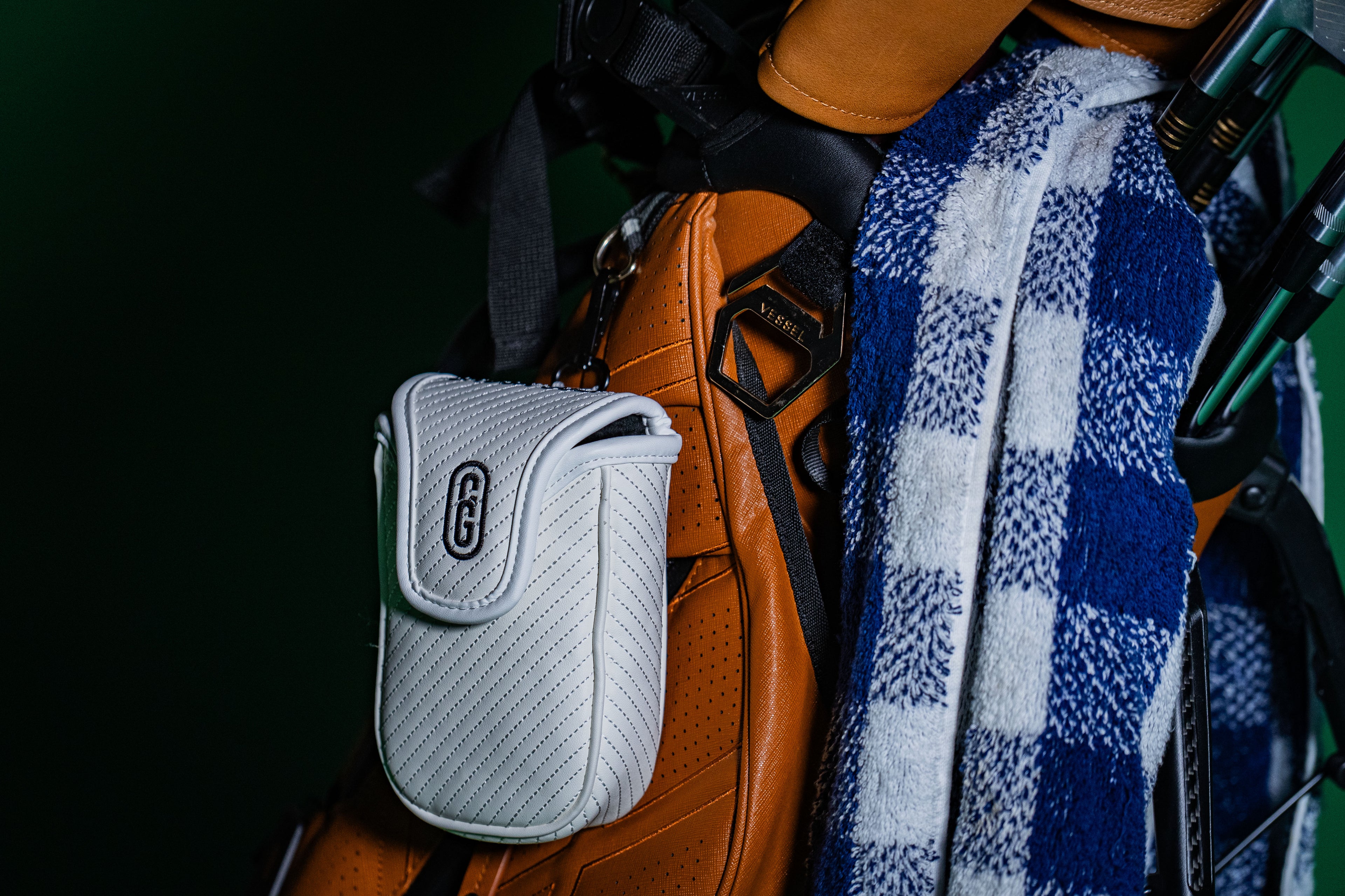 Rangefinder fodral i PU-läder – golf – vit färg